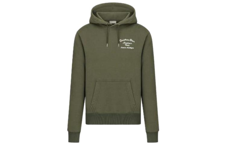 Buy DIOR FW22 Hoodie Letter Print Olive Green Pullover 293J698A0531-C680