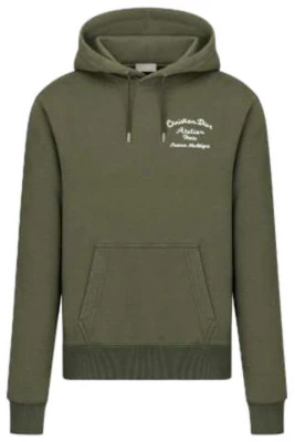DIOR FW22 Hoodie Letter Print Olive Green Pullover 293J698A0531-C680 Order DIOR FW22 Hoodie Letter Print Olive Green Pullover 293J698A0531-C680