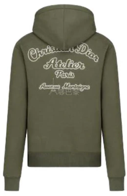 DIOR FW22 Hoodie Letter Print Olive Green Pullover 293J698A0531-C680 Lookbook DIOR FW22 Hoodie Letter Print Olive Green Pullover 293J698A0531-C680