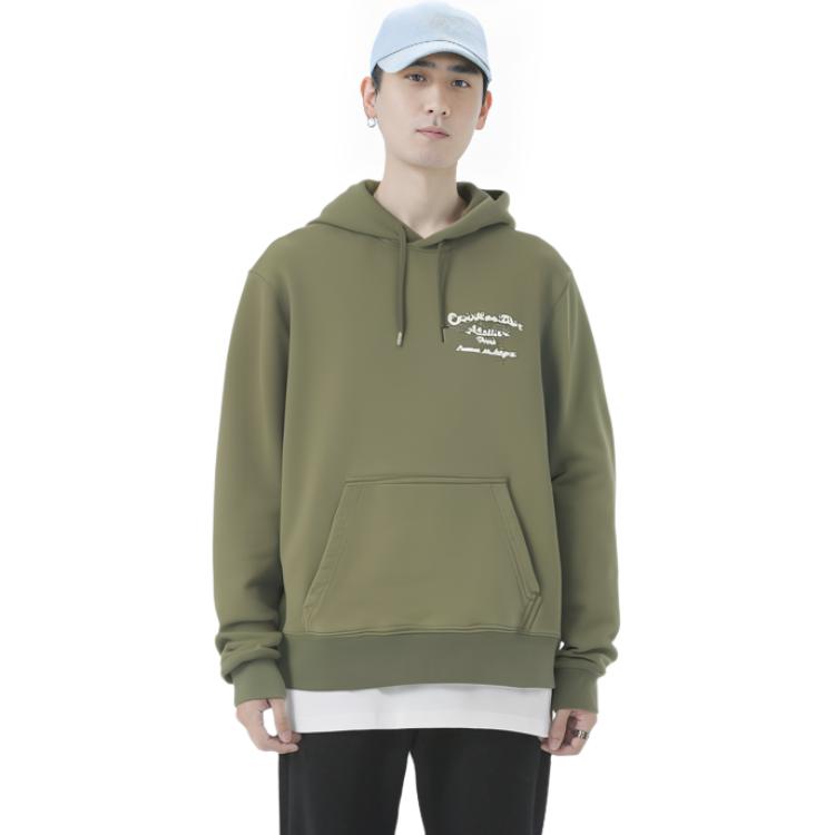 Shop DIOR FW22 Hoodie Letter Print Olive Green Pullover 293J698A0531-C680