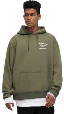 DIOR FW22 Hoodie Letter Print Olive Green Pullover 293J698A0531-C680 Details for DIOR FW22 Hoodie Letter Print Olive Green Pullover 293J698A0531-C680