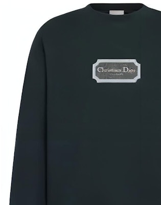 DIOR FW22 Logo Crewneck Pullover Lengan Panjang Sweatshirt Hijau Tua. 243J693A0531-C588 Details for DIOR FW22 Logo Crewneck Pullover Lengan Panjang Sweatshirt Hijau Tua. 243J693A0531-C588