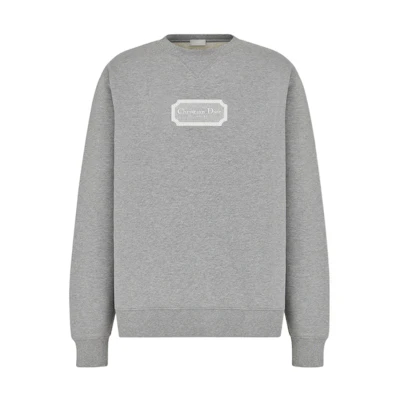 DIOR FW22 Logo Crewneck Pullover Sweatshirt Grey 243J693A0531-C880
