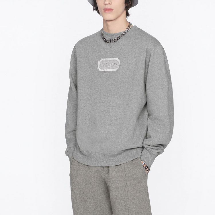 Details for Sudadera DIOR FW22 Logo Crewneck Pullover Gris 243J693A0531-C880