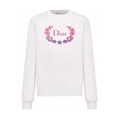 Dior FW22 Logo Print Crewneck Sweatshirt White () 313J699A0531-C089