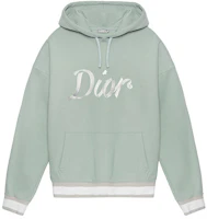 DIOR FW22 Logo Print Hoodie Light Green Long Sleeve Pullover 293J678A0531-C680 DIOR FW22 Logo Print Hoodie Light Green Long Sleeve Pullover 293J678A0531-C680