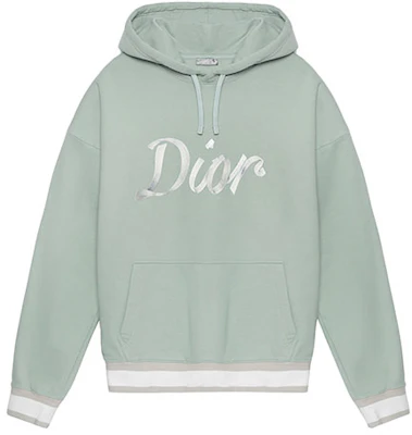 DIOR FW22 Logo Print Hoodie Light Green Long Sleeve Pullover 293J678A0531-C680 Buy DIOR FW22 Logo Print Hoodie Light Green Long Sleeve Pullover 293J678A0531-C680