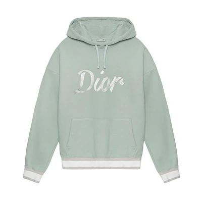 DIOR FW22 Logo Print Hoodie Light Green Long Sleeve Pullover 293J678A0531-C680