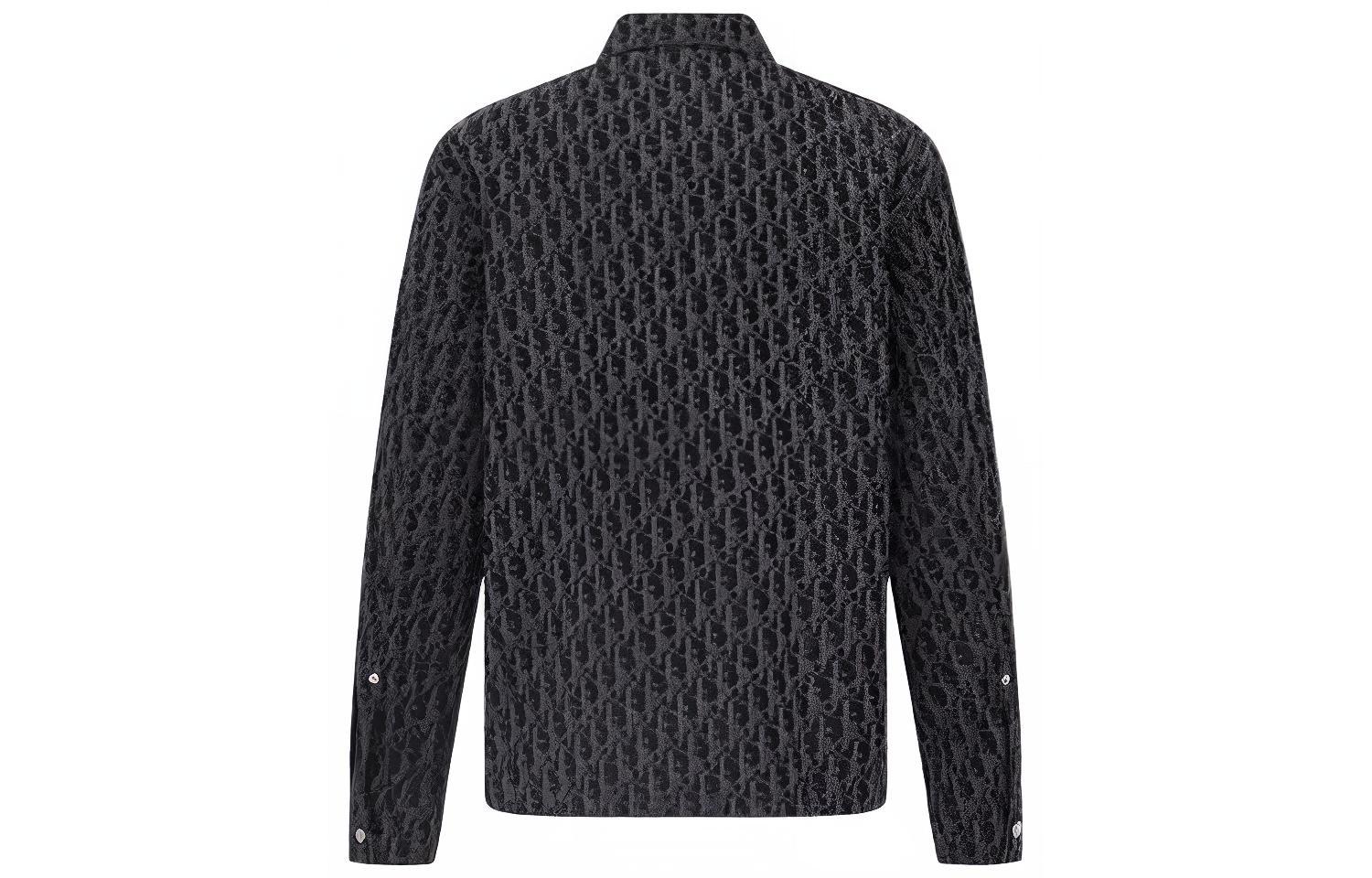 Lookbook DIOR FW22 Kemeja Lengan Panjang Twill Logo Print Biru 033D490M321X-C585