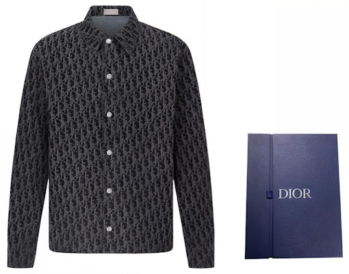 DIOR FW22 Kemeja Lengan Panjang Twill Logo Print Biru 033D490M321X-C585 Shop DIOR FW22 Kemeja Lengan Panjang Twill Logo Print Biru 033D490M321X-C585