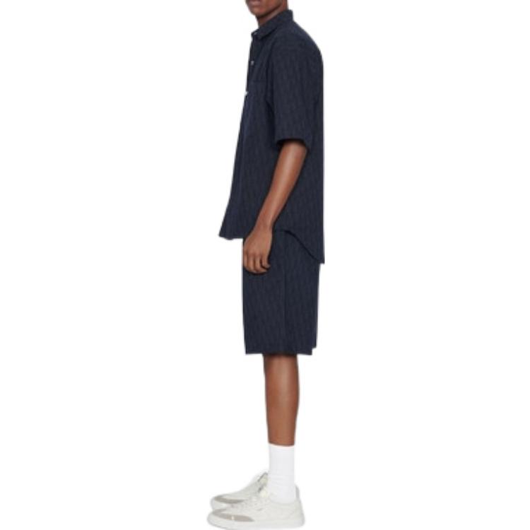 Purchase DIOR FW22 Celana Pendek Cargo Pria Biru Navy Mid-Waist Printed. 283D013AY517-C589