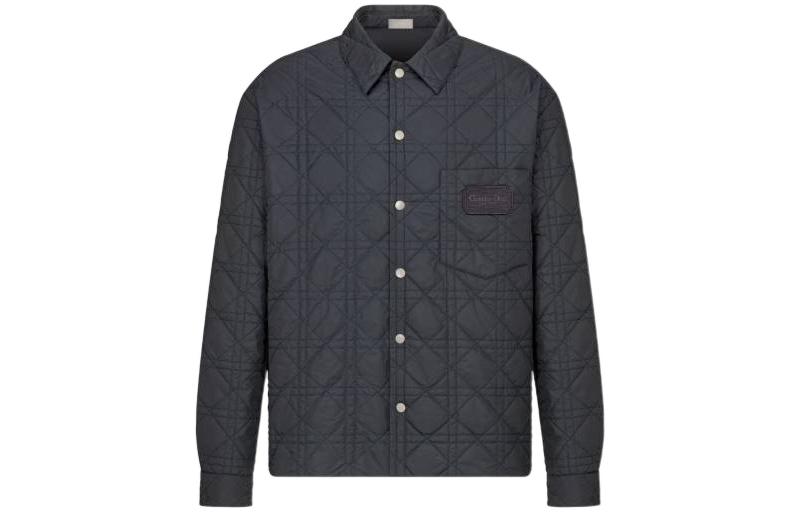 DIOR FW22 Navy Blue Solid Single-Breasted Long Sleeve Jacket 313C509AC706-C540