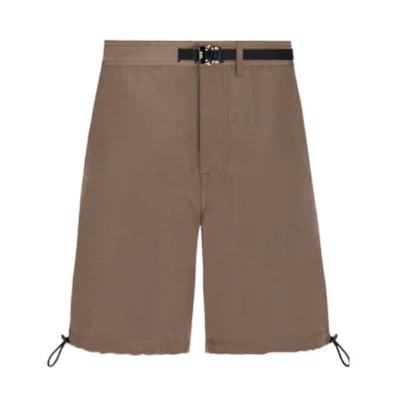 DIOR FW22 Plain Logo Belt Buckle Straight Casual Shorts Brown . 293C179A4717-C730