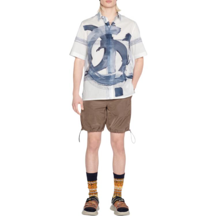 Purchase Pantalones Cortos Casual Marrones DIOR FW22 con Hebilla y Logo Simple. 293C179A4717-C730