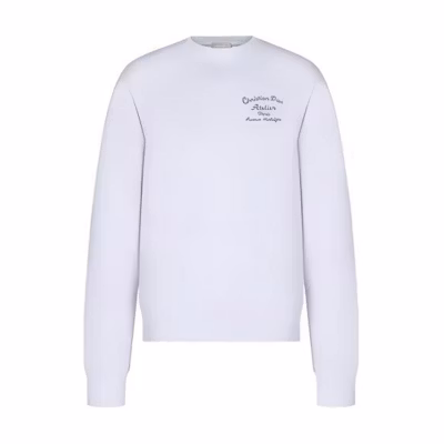 DIOR FW22 Pure Logo Embroidered Pullover Sweatshirt White () 293J699A0531-C088