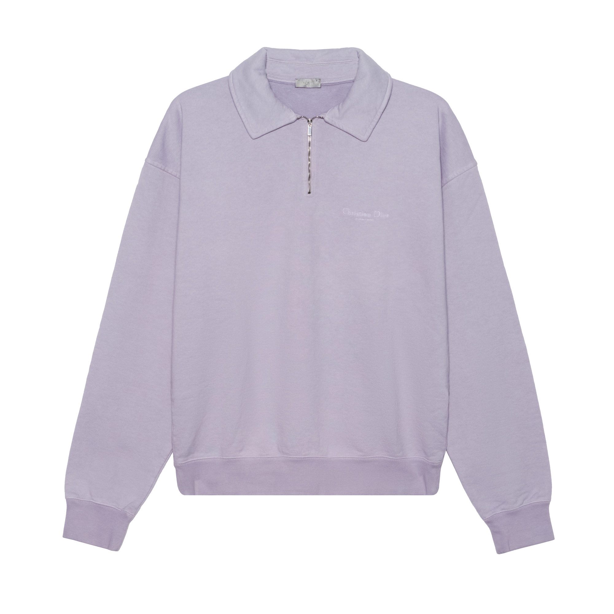 DIOR FW22 Purple Half-Zip Pullover Sweatshirt with Logo Print for Men 313J650A0807-C441