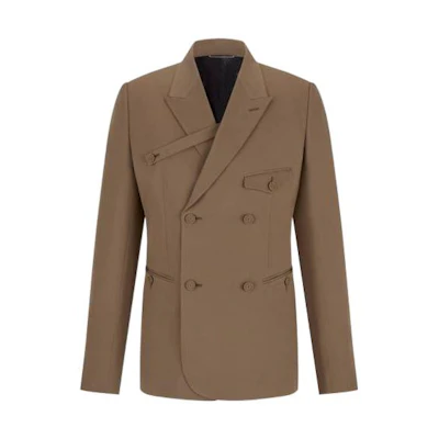 DIOR FW22 Solid Color Button V-Neck Jacket Brown 313C217A4739-C701