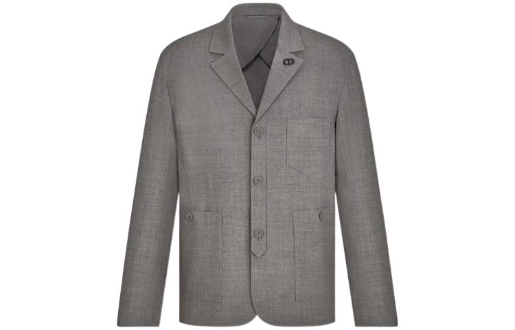 DIOR FW22 Solid Color Long Sleeve Blazer Jacket  Grey 313C203A5725-C830 圖 2