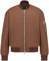 DIOR FW22 Solid Color Zipped Bomber Jacket Mocha Brown 943C439J5515-C187 DIOR FW22 Solid Color Zipped Bomber Jacket Mocha Brown 943C439J5515-C187