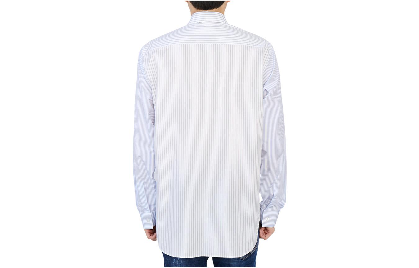 Lookbook DIOR 2022秋冬蓝色条纹长袖衬衫 翻领衬衫 213C513B5505-070