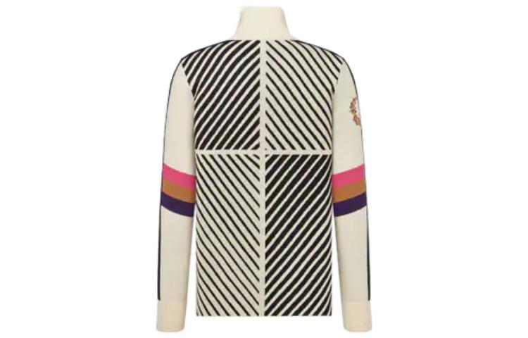 Lookbook Dior FW22 Suéter Blanco de Cuello Alto con Cremallera y Logo para Hombre. 313M649AT476-C089