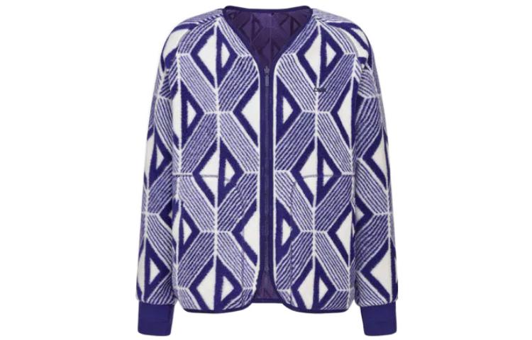 Order DIOR FW22 Jaket Boleh Balik Jacquard Wool Berjalur Logo Logam - Biru 213J435A0812-C480