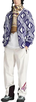 DIOR FW22 Wool Jacquard Striped Reversible Jacket with Metal Logo - Blue () 213J435A0812-C480 Details for DIOR FW22 Wool Jacquard Striped Reversible Jacket with Metal Logo - Blue () 213J435A0812-C480