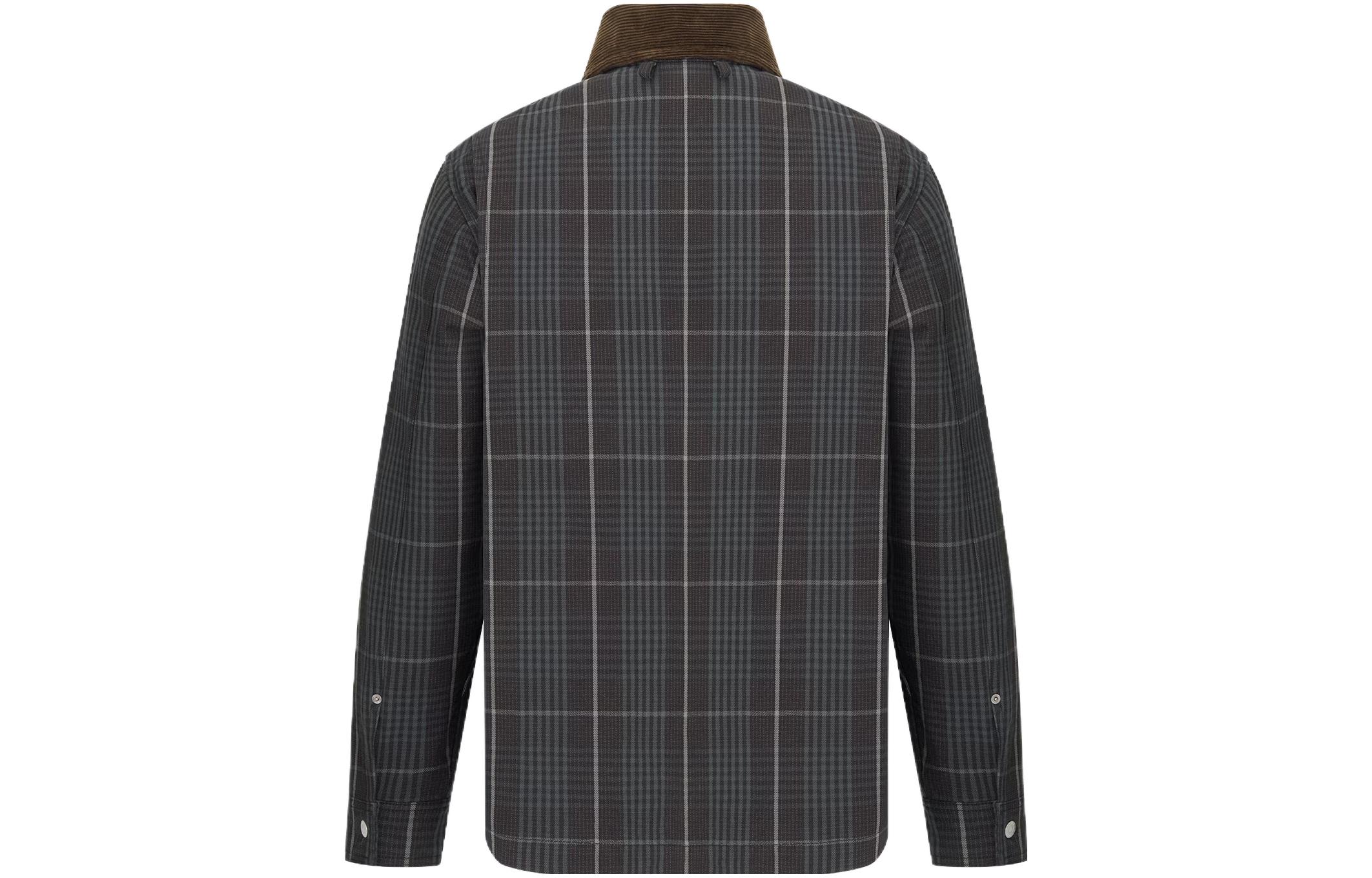 DIOR FW23  Black Plaid Patchwork Casual Long Sleeve Shirt 343D485AY536_C987 圖 3