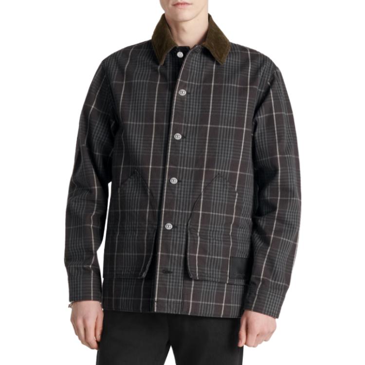 DIOR FW23  Black Plaid Patchwork Casual Long Sleeve Shirt 343D485AY536_C987 圖 4