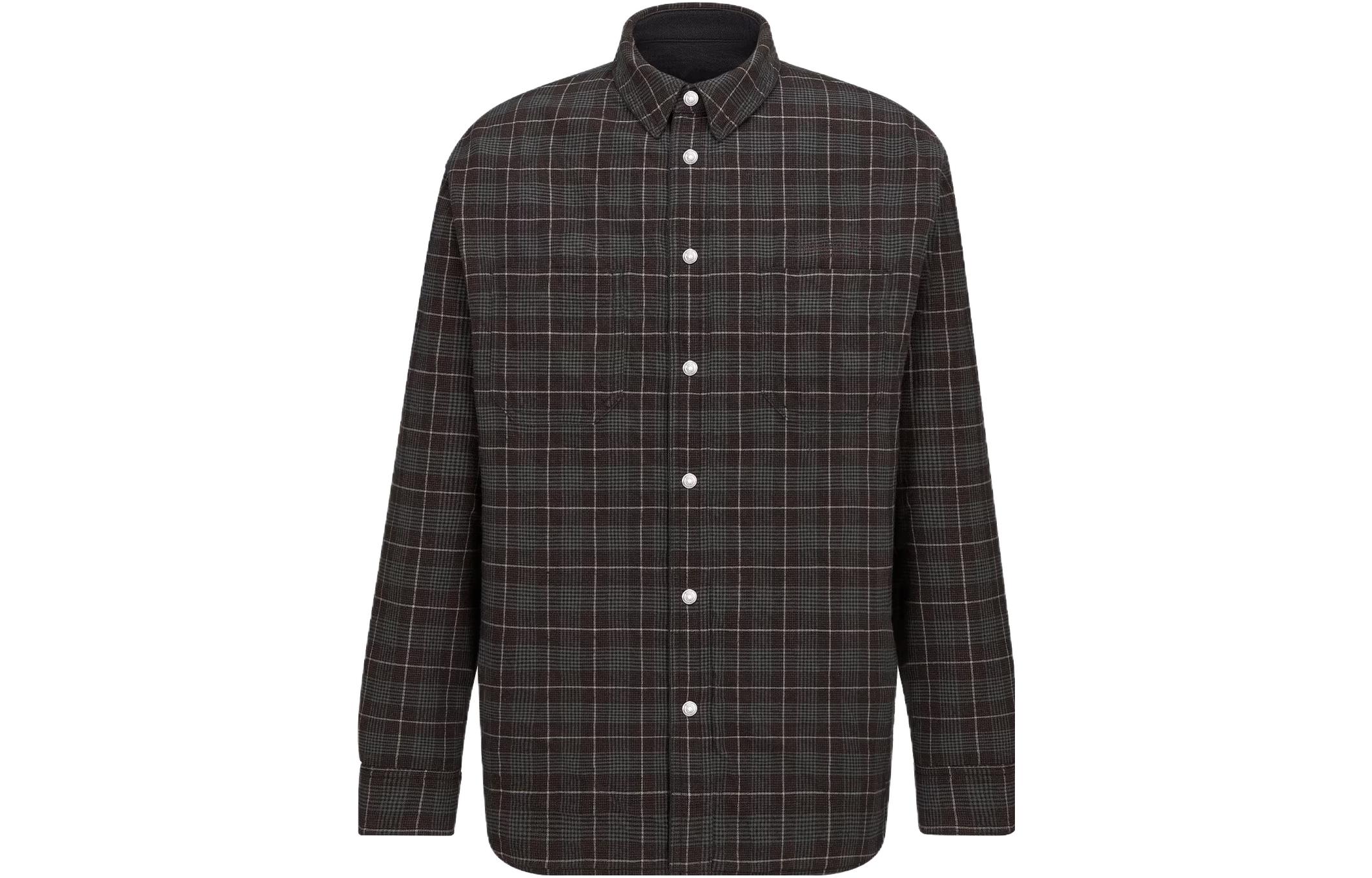 DIOR FW23  Black Solid Color Double-Sided Denim Long-Sleeve Shirt. 343D583AY530-C989 圖 4