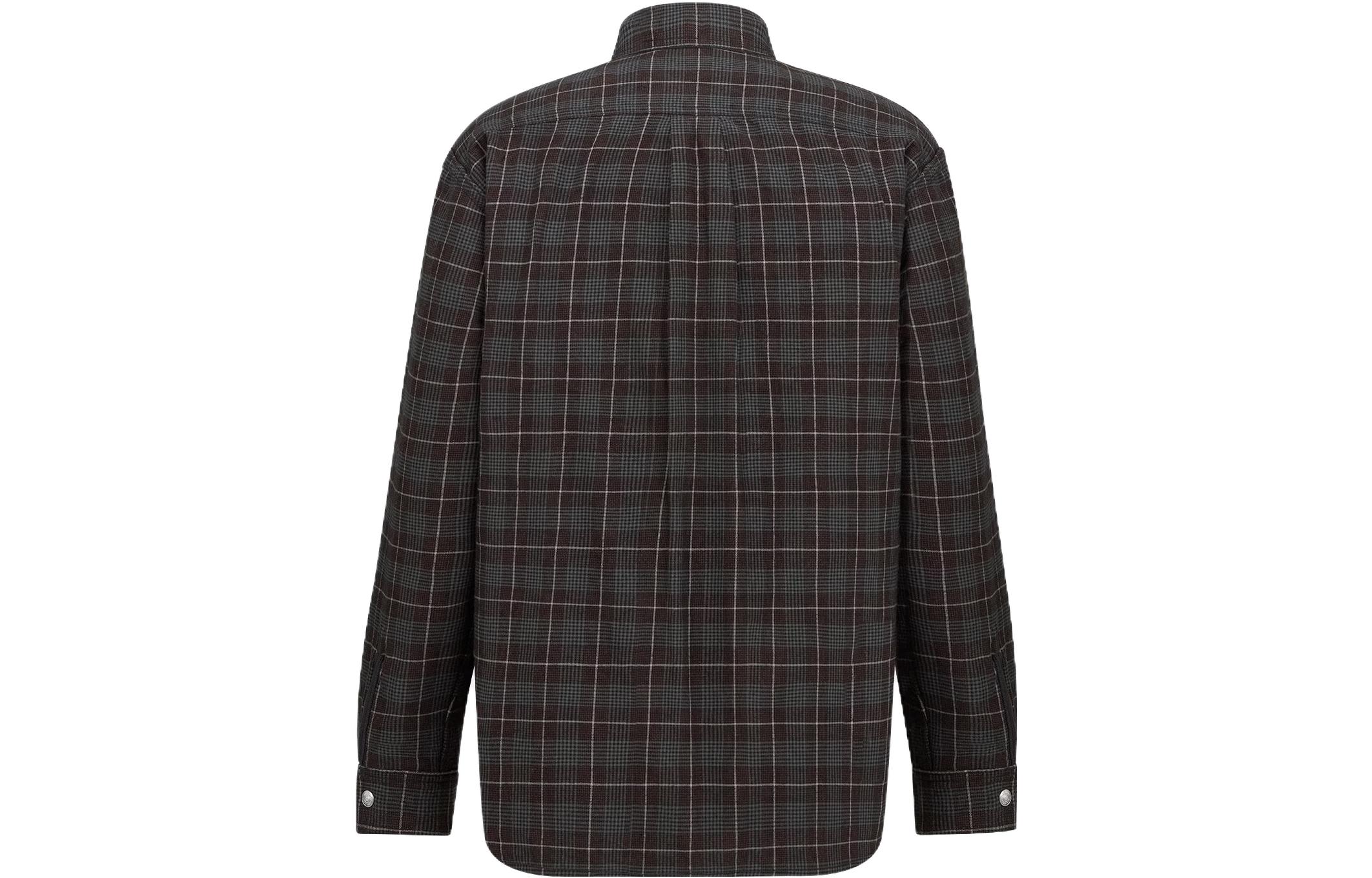 DIOR FW23  Black Solid Color Double-Sided Denim Long-Sleeve Shirt. 343D583AY530-C989 圖 5