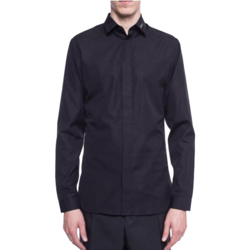 DIOR FW23  Black Solid Single-Breasted Long-Sleeve Casual Shirt. 463C541W6680-970 圖 3