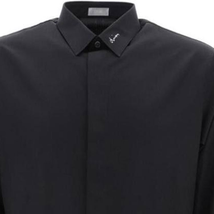 DIOR FW23  Black Solid Single-Breasted Long-Sleeve Casual Shirt. 463C541W6680-970 圖 6