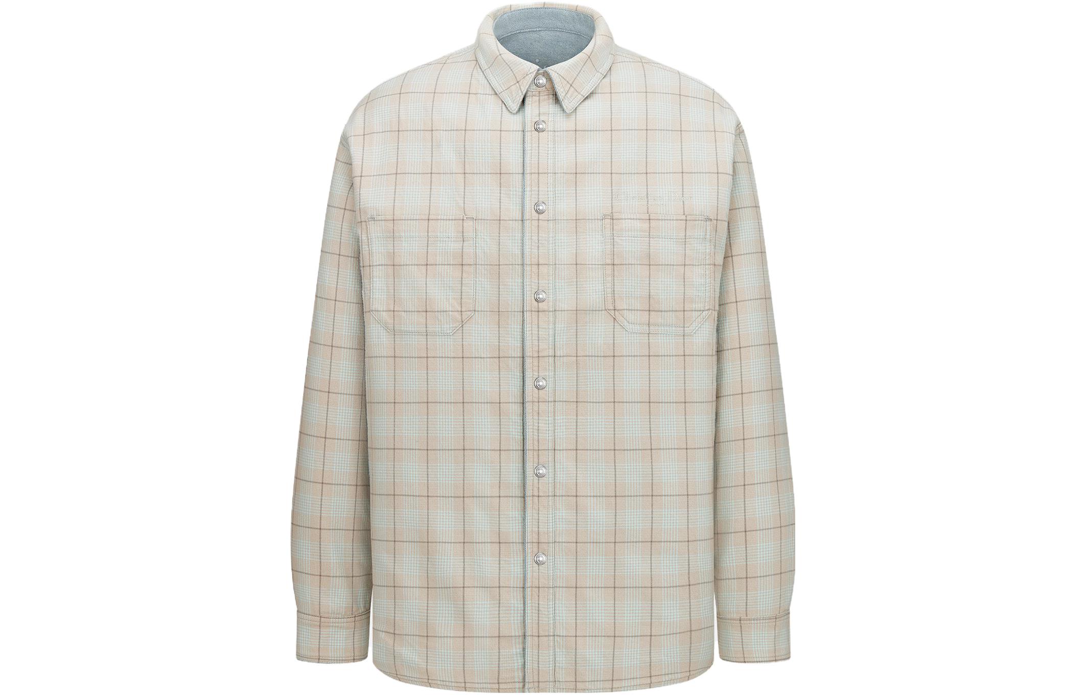 DIOR FW23  Blue Reversible Embroidered Logo Long Sleeve Shirt. 343D583AY539-C581 圖 4