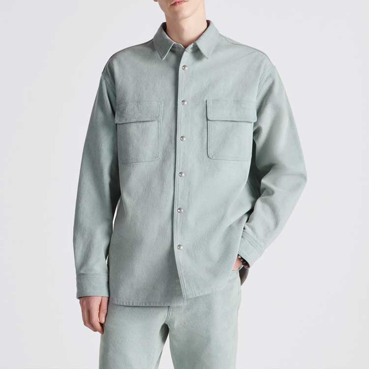 DIOR FW23  Blue Reversible Embroidered Logo Long Sleeve Shirt. 343D583AY539-C581 圖 7