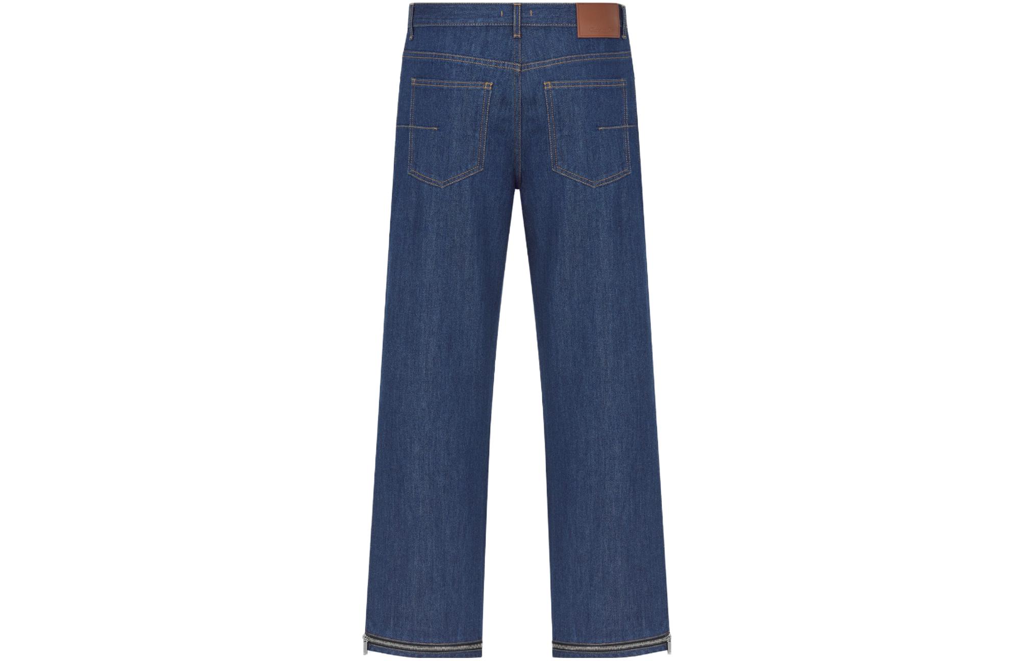 Lookbook DIOR FW23 ブルー ストレートジップカジュアルデニムジーンズ. 343D026A337X-C530