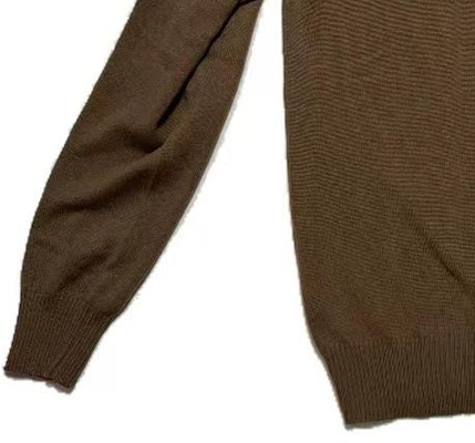 DIOR FW23 Brown Solid Color Crewneck Pullover Long Sleeve Sweater 113M602AT222-C731 Details for DIOR FW23 Brown Solid Color Crewneck Pullover Long Sleeve Sweater 113M602AT222-C731