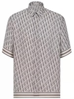 DIOR FW23 Gray Short Sleeve Shirt with All-Over Logo Print. 193C545A475-1C881 DIOR FW23 Gray Short Sleeve Shirt with All-Over Logo Print. 193C545A475-1C881