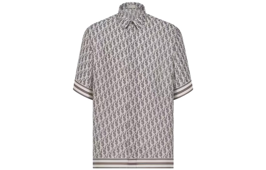 Order Camiseta Gris DIOR FW23 de Manga Corta con Estampado de Logotipo Completo. 193C545A475-1C881