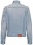 Lookbook DIOR FW23 Light Blue Solid Denim Jacket with Square Neck and Long Sleeves. 013D480M360X-C510