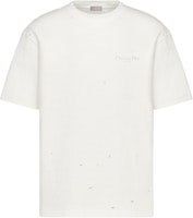 DIOR FW23 Logo Print Distressed Casual T-Shirt. 343J636A0849-C088 DIOR FW23 Logo Print Distressed Casual T-Shirt. 343J636A0849-C088