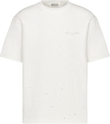 迪奥FW23标志印花破洞休闲T恤。 343J636A0849-C088 Buy 迪奥FW23标志印花破洞休闲T恤。 343J636A0849-C088