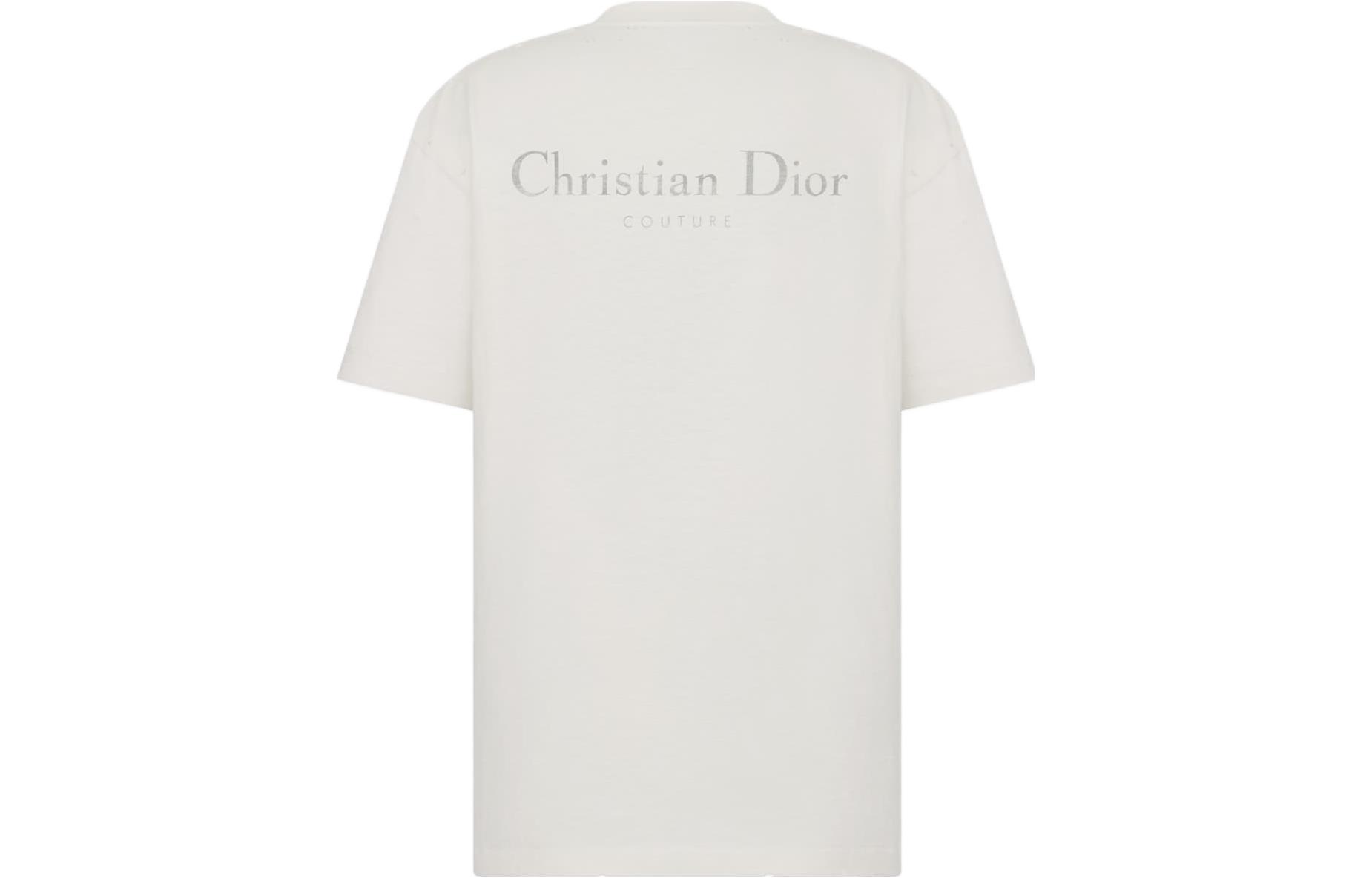 Lookbook ディオール FW23 ロゴプリント ディストレスト カジュアル Tシャツ. 343J636A0849-C088