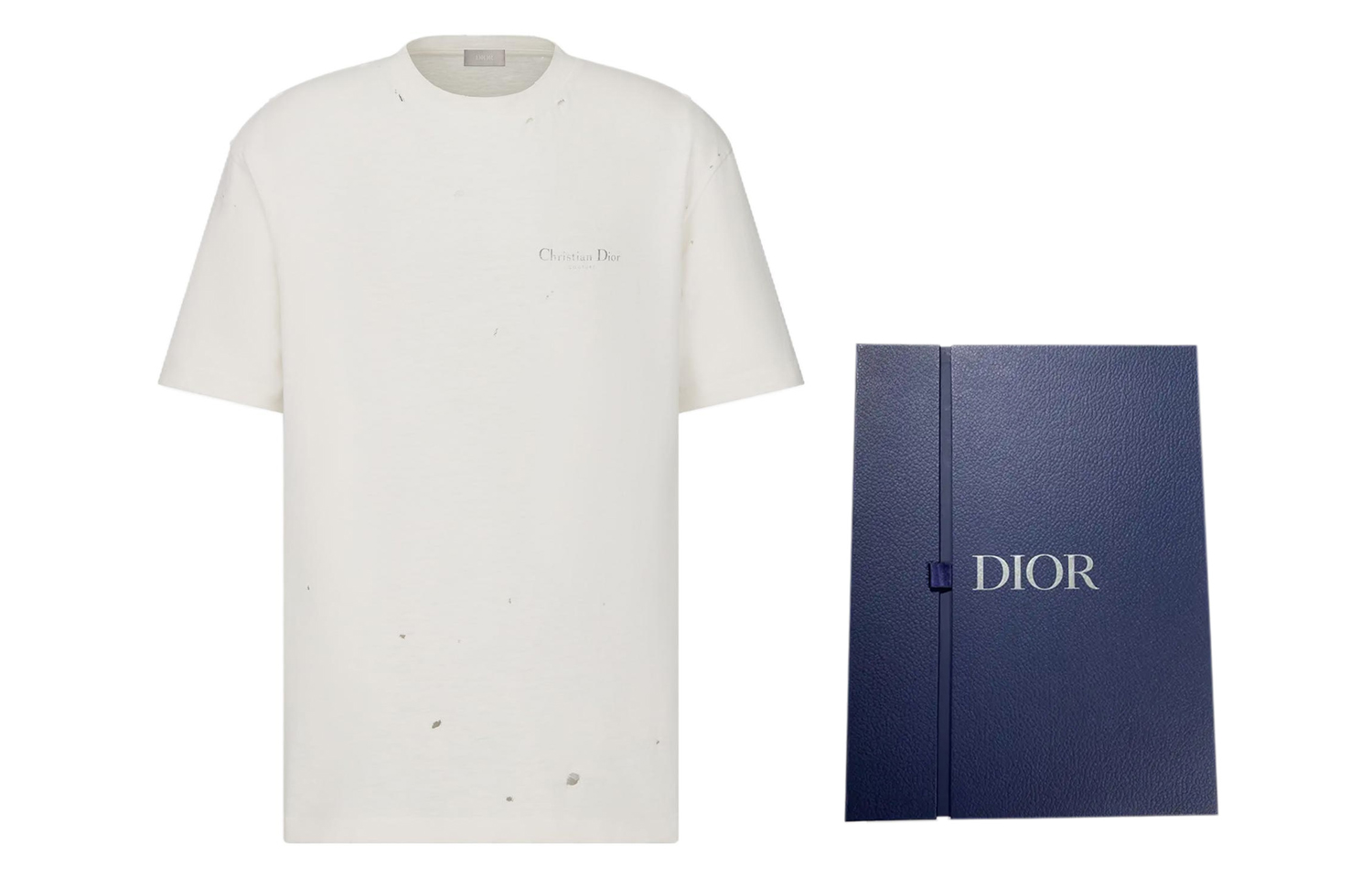 Purchase ディオール FW23 ロゴプリント ディストレスト カジュアル Tシャツ. 343J636A0849-C088