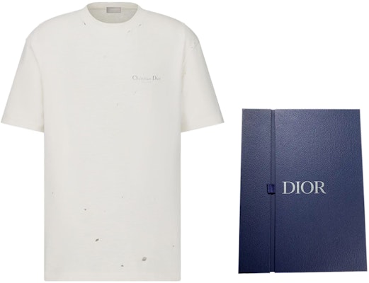 迪奥FW23标志印花破洞休闲T恤。 343J636A0849-C088 Purchase 迪奥FW23标志印花破洞休闲T恤。 343J636A0849-C088