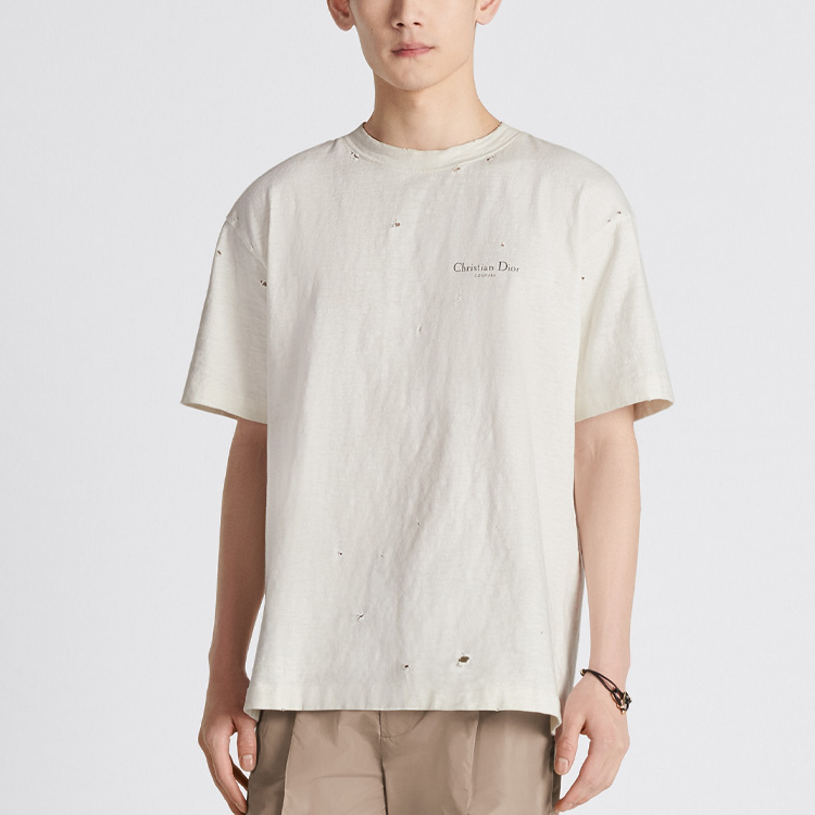 Details for ディオール FW23 ロゴプリント ディストレスト カジュアル Tシャツ. 343J636A0849-C088