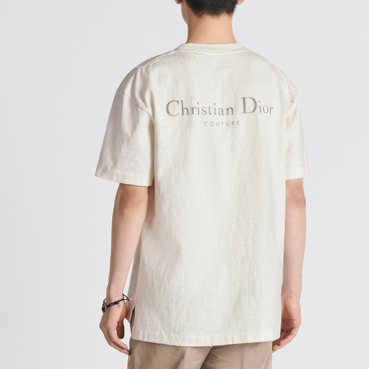 Sizing ディオール FW23 ロゴプリント ディストレスト カジュアル Tシャツ. 343J636A0849-C088