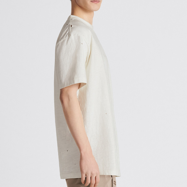 Cheap ディオール FW23 ロゴプリント ディストレスト カジュアル Tシャツ. 343J636A0849-C088