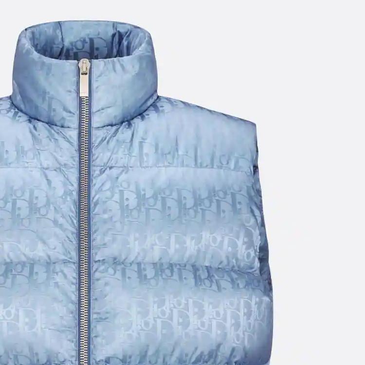 Sizing 디올 FW23 로고 프린트 집업 민소매 패딩 베스트. 033C410A4462-C579