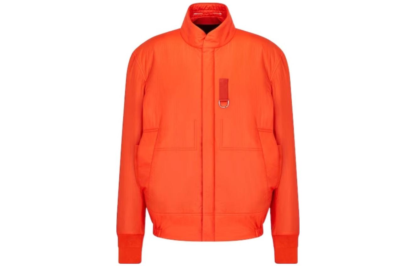 Order DIOR FW23 Jaket Oren Zip-Up Berleher Tinggi Lengan Panjang. 393C403A5839-C240